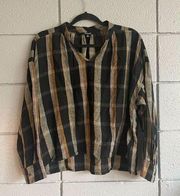 Women’s Madewell Highroad Popover Shirt in Lessing Plaid size S