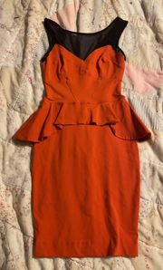 orange pencil dress