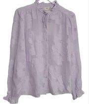 NWT Wilfred Alexis Ruffled Blouse Size Small Iced Lavender