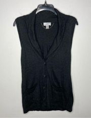 Ann Taylor Loft sweater vest charcoal size small