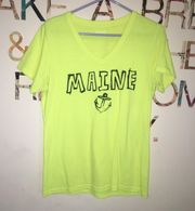 Neon Maine v-neck tee