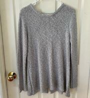 Coco + Carmen Braided Back Gray Sweater