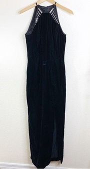 Jessica McClintock Gunne Sax Black Velvet Diamond Gown Size 9/10