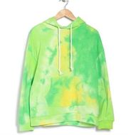 CodeXMode Sweatshirt Pullover Hoodie Tie Dye Green Yellow Lounge Oversize Small