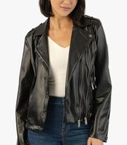 NWT Kut From The Kloth- Maeve Faux Leather Moto Jacket Black