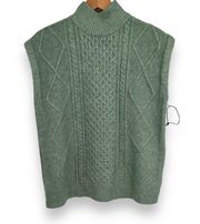 ✨NWT✨ Green Soft Cable Knit Ribbed Sleeveless Sweater Vest Small