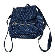 LeSportsac Navy Blue Polka Dot Print Backpack Bag