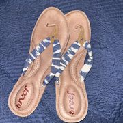 Reef Sandals Blue and white flip flops size 8