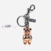 Teddy Bear Bag Charm Key Ring in Rose Gold
