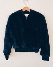 cupcakes and cashmere faux fur bomber jacket XS