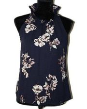 Veronica M Ruff Collar Floral Blouse Size XS