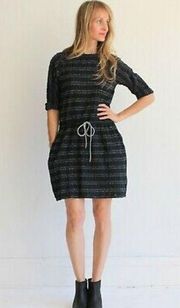 Ace & jig lake tie waist black zodiac stripe dress medium