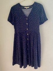 DownEast Rylee Dress Floral Navy Size Small