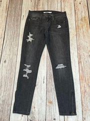 PISTOLA very distressed charcoal gray jeans