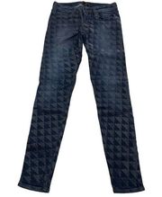 Genetic Denim Jeans Womens 25 Denim Dark Blue Wash The Riley Printed Skinny