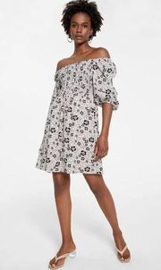 Bar Ill Women's Floral Print Smocked Off Shoulder Babydoll Dress XL