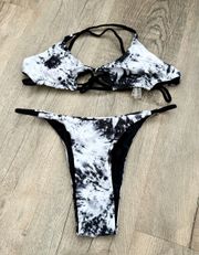 Zaful Tie dye braided straps bikini set size M