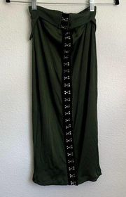 NWT Koral Conclude Rib Skirt in Crocodile Green