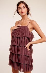 NWT ruffle tulle mini dress