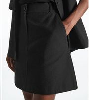 COS Black Seersucker A-Line Mini Skirt