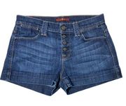 4 button blue jean shorts