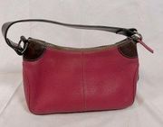 Dooney & Bourke Bright Pink Pebbled Leather Hobo Shoulder Bag Purse Pop of Color