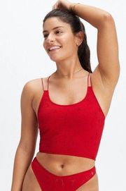 NWT Fabletics Seamless Lace Tank Cherry Red Size Medium