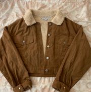 Cropped Fur Corduroy Jacket