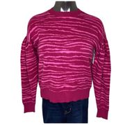 Free Press Pink Zebra Print Long Sleeve Sweater Size XS