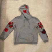 Central Park West Abbot Kinney Rose Grey Hoodie Size Medium! Perfect condition