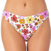 California Waves Floral Print Hipster Bikini Bottoms M NWT