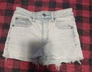 American Eagle super high rise shortie Jean Shorts sz 0 great condition