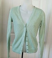 Merona Pale Green Long Sleeve Cardigan Size Small