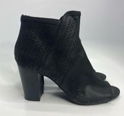 American Eagle Outfitters peep toe heels black laser cut faux leather size 9.5