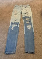 American Eagle AEO size 2 two toned super super stretch jeans!