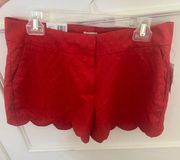 Red Scalloped Shorts