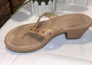 White Mountain “Bali” Neutral Color Flip/Flop Leather Sandal Size 7M-NWOT