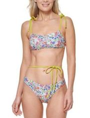 TOMMY HILFIGER 2PC Floral Bikini Top & High Leg Cheeky Bikini Bottom Medium