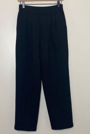 ST JOHN by Marie Gray Black Santana Knit Pleated High Waist Pants