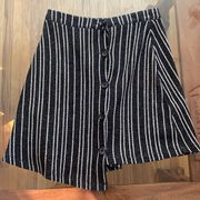 Urban Outfitters  Side Button Mini Skirt Black Striped Asymmetric Textured small