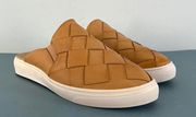 Reena Woven Camel Faux Leather Slip On Mule Shoes