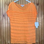 NWT Liz Claiborne bird of paradise collection tiered tee Orange size M