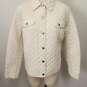 Crazy Horse Liz Claiborne ivory quilted barn jacket size large