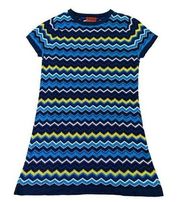 Missoni For Target Blue Chevron Print Dress Mini Stretch Size Medium Women's