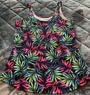 | Pink and Green Vibrant Tropical Tank Top XL