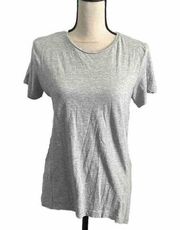 Missguided Light Gray Short Sleeve Basic Scoop Neck T-Shirt size 8 Medium