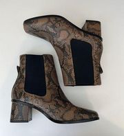 French Connection Chrissy Block Heel Chelsea Boot Size 7 Animal Print Bootie