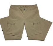 Convertible Hiking Pants Roll Tab Capri Zip Off Shorts Cargo Size 10