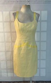 Nanette Lepore vintage yellow sleeveless sheath dress size 4