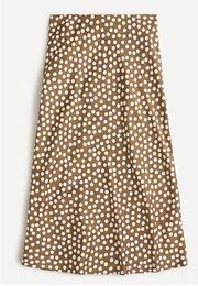 J Crew Pull On Elastic Waist Slip Midi Skirt Size S Polka Dot NWOT